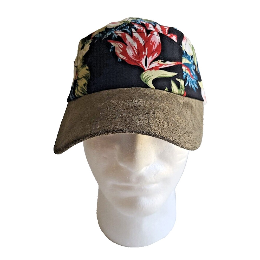 Cap Hat Baseball Adult Green Flora Faux Suede One Size Adjustable Snapback